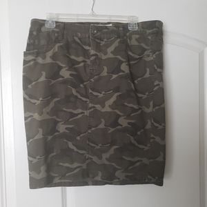 Camo denim skirt